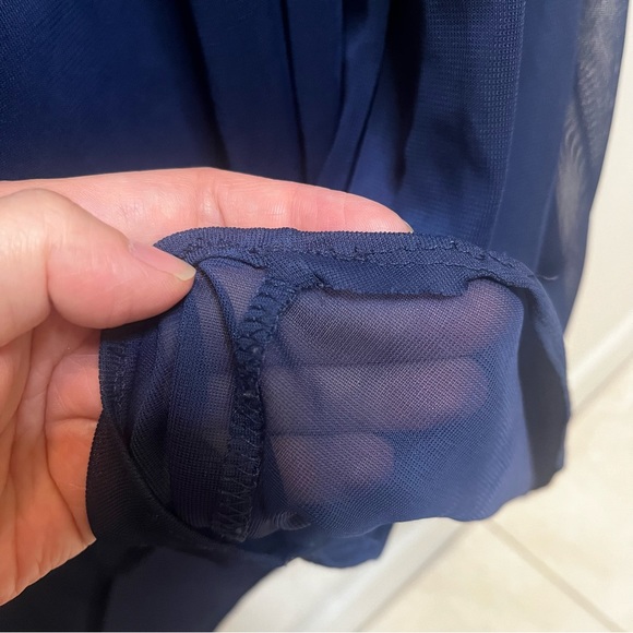 David’s Bridal Long Mesh Dress with Illusion Neckline Size 8 - Picture 10 of 12